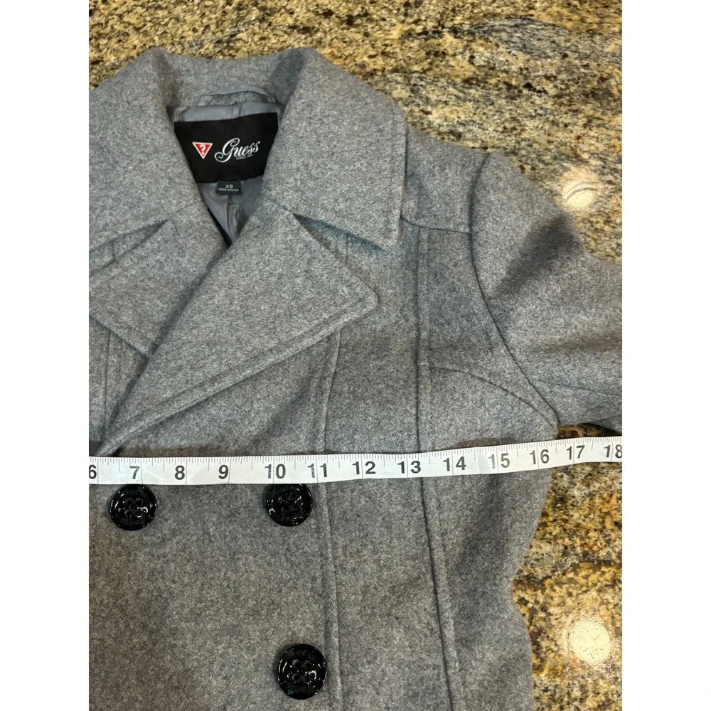 GUESS Women's Gray Wool Blend Pea Coat Jacket Double Breasted Size XS - Picture 6 of 11